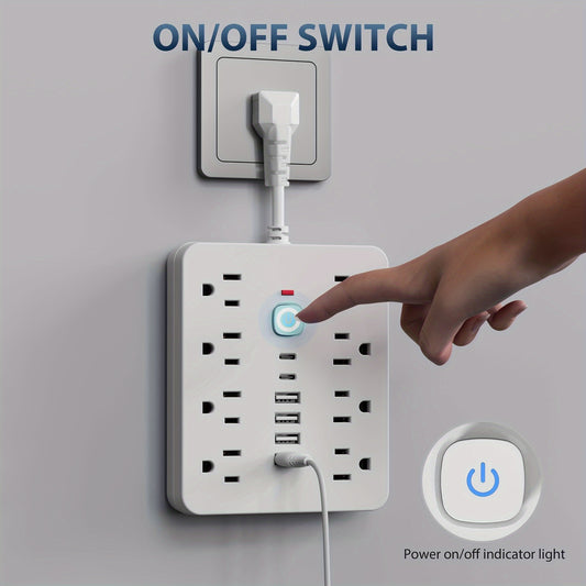 Power Strip with Surge Protection and One-Touch Control