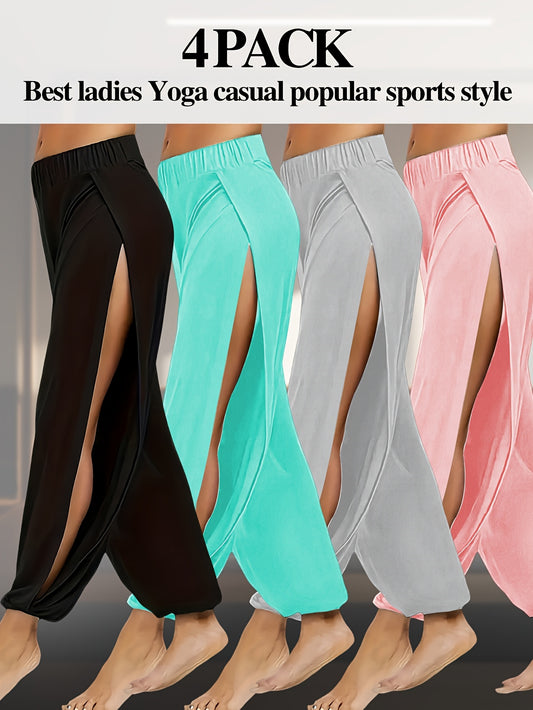 Yoga Leggings with Thigh-High Split