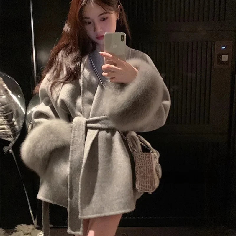 Tossy Fox Fur Wool Overcoat