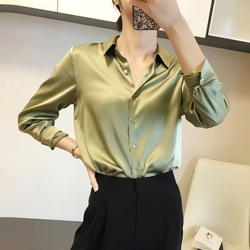 Kawther Satin Finish Shirts And Blouses