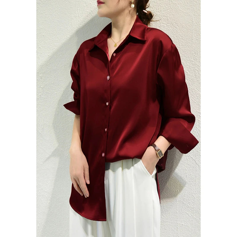 Kawther Satin Finish Shirts And Blouses