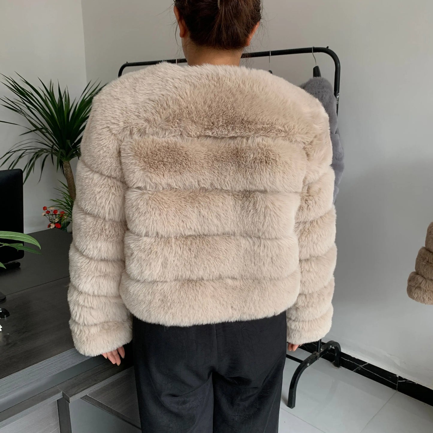 fox fur fluffy jacket