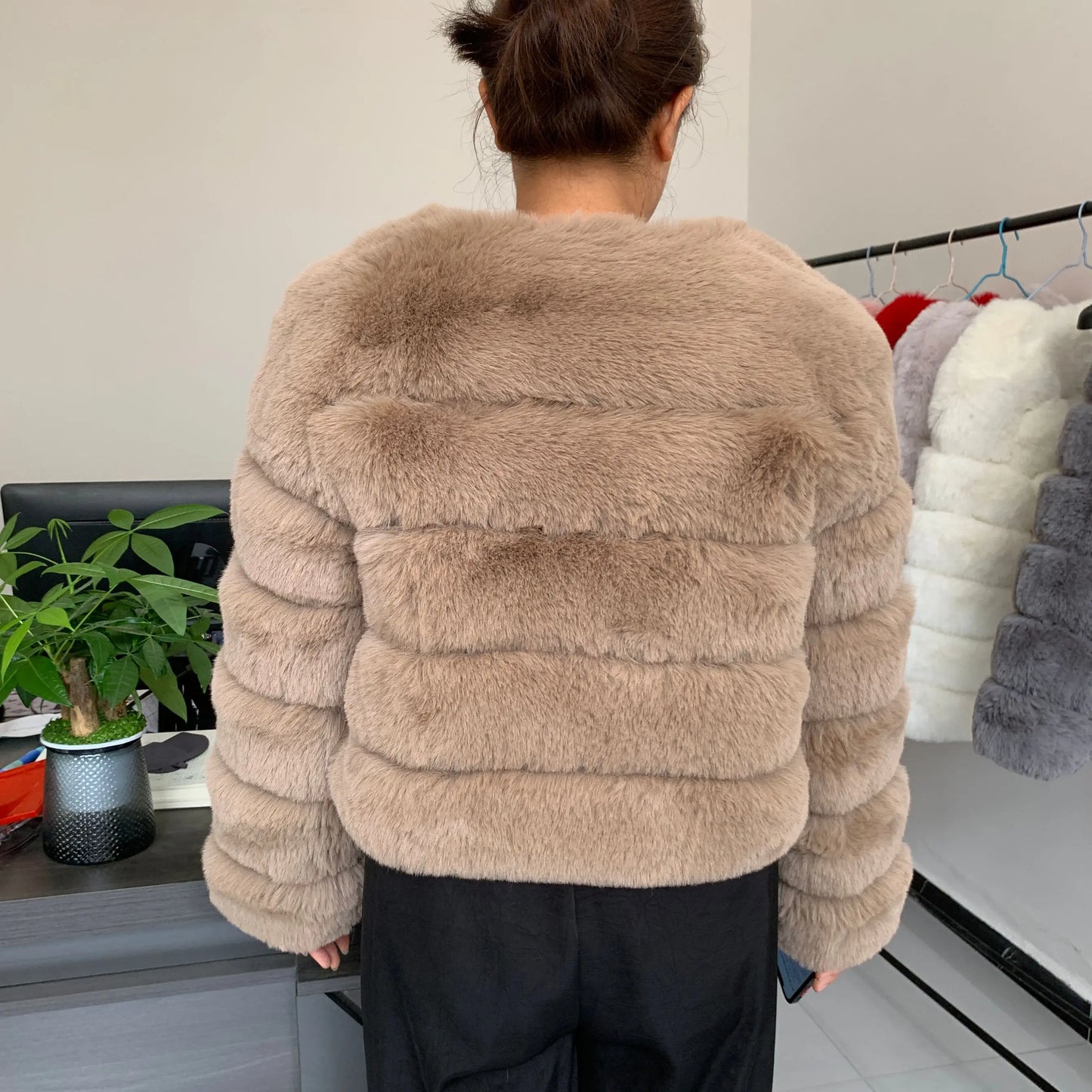 fox fur fluffy jacket