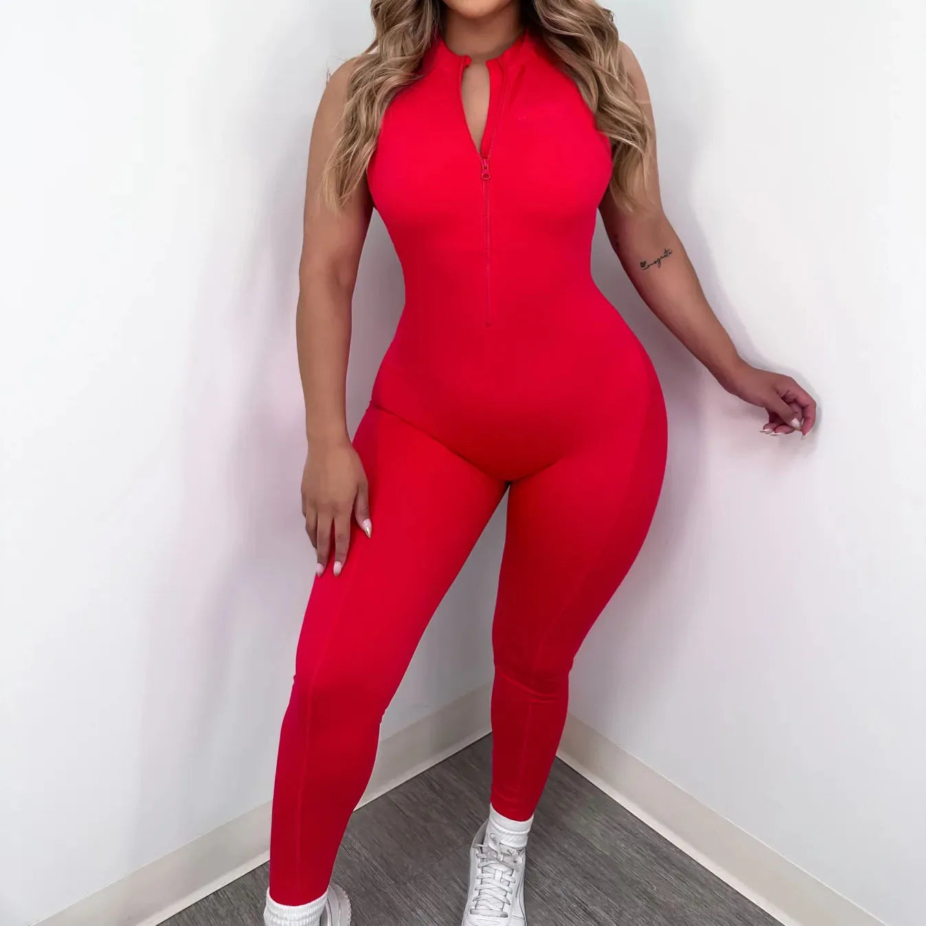 Nervana3  Zipper Padded Yoga Jumpsuit