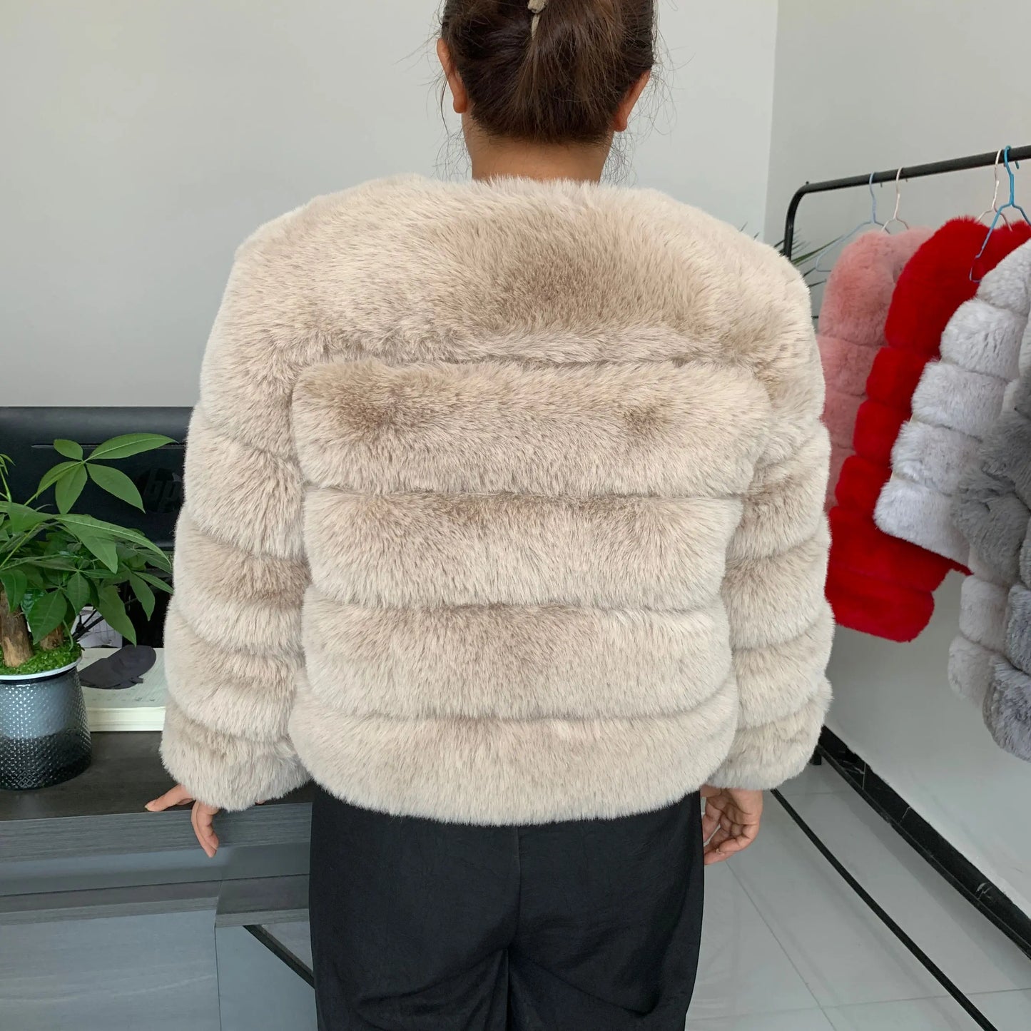 fox fur fluffy jacket