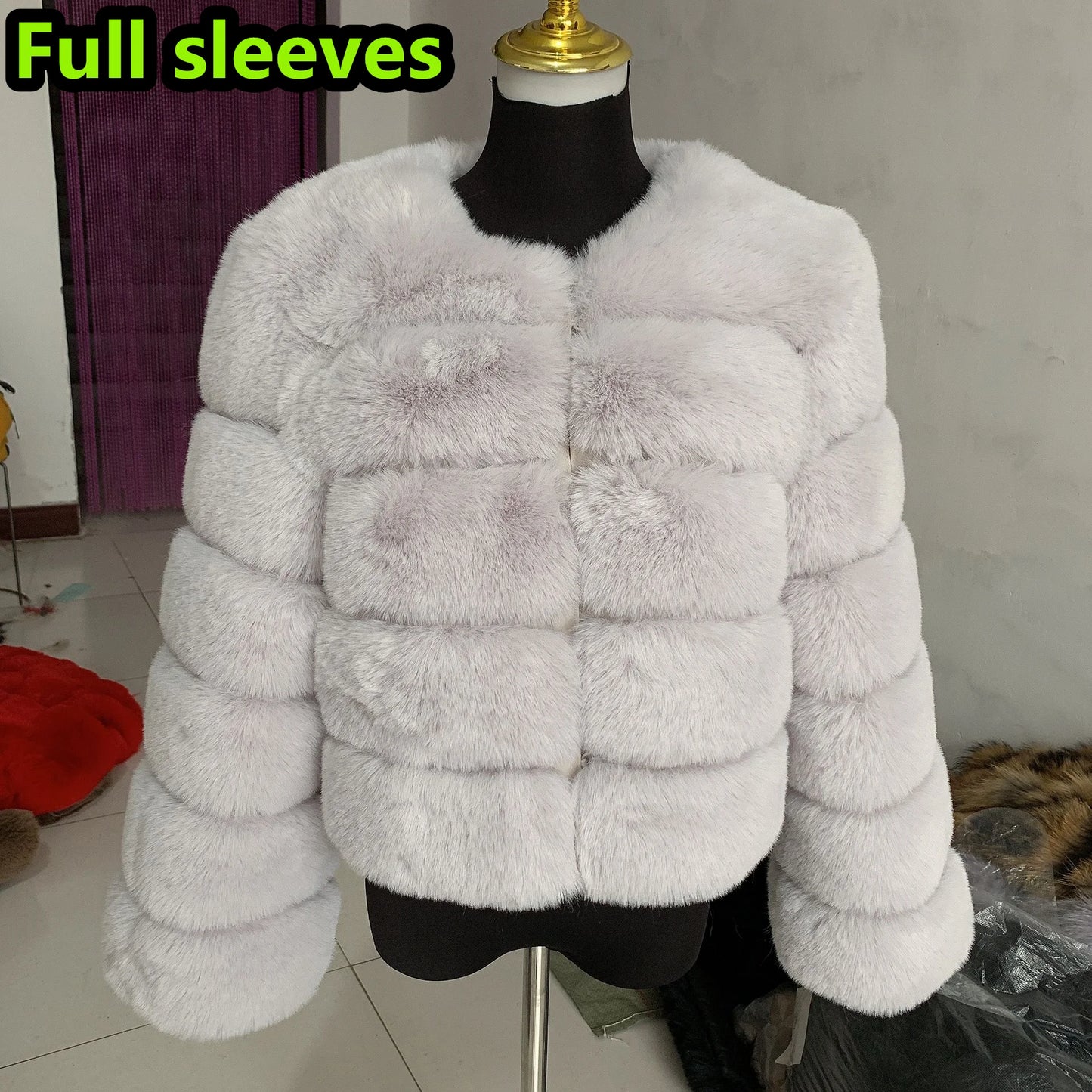 fox fur fluffy jacket
