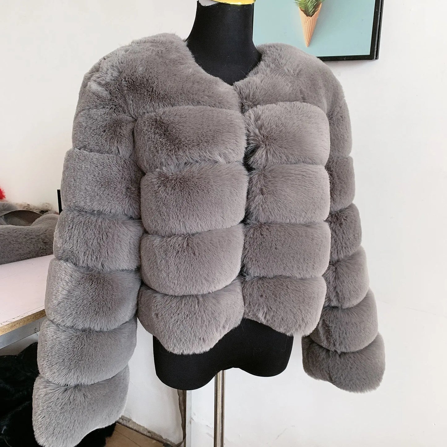 fox fur fluffy jacket