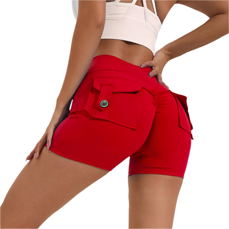 Scrunch Button Yoga Shorts