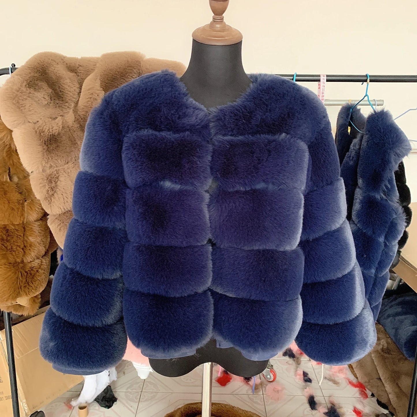fox fur fluffy jacket