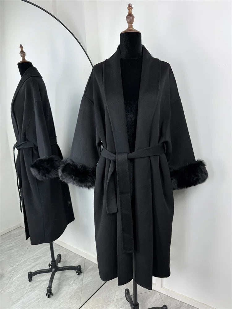 Tossy Fox Fur Wool Overcoat