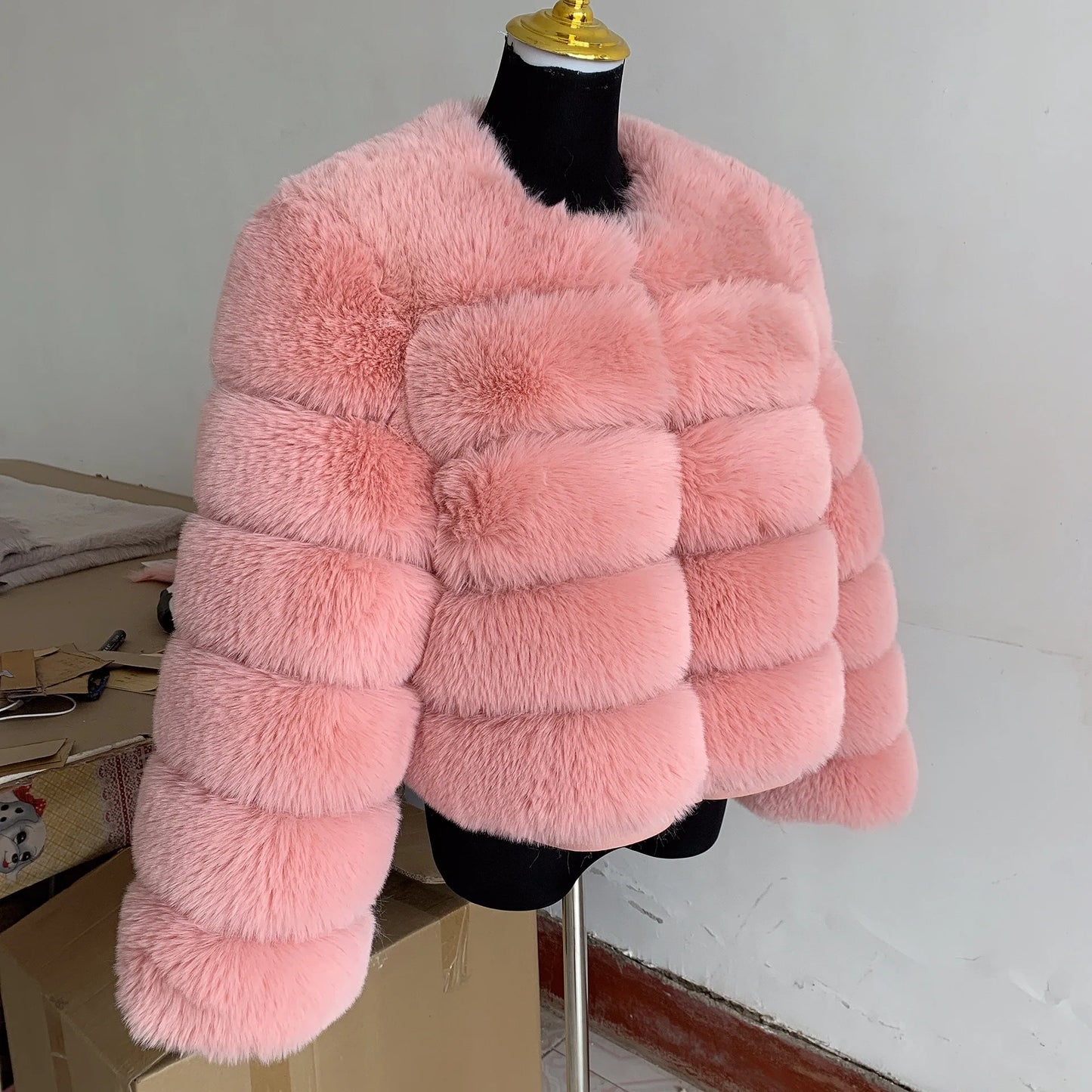 fox fur fluffy jacket