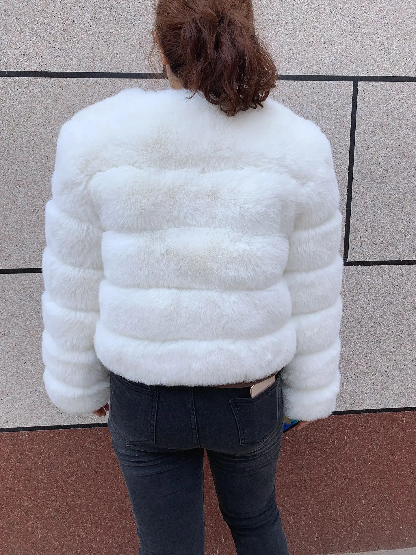 fox fur fluffy jacket