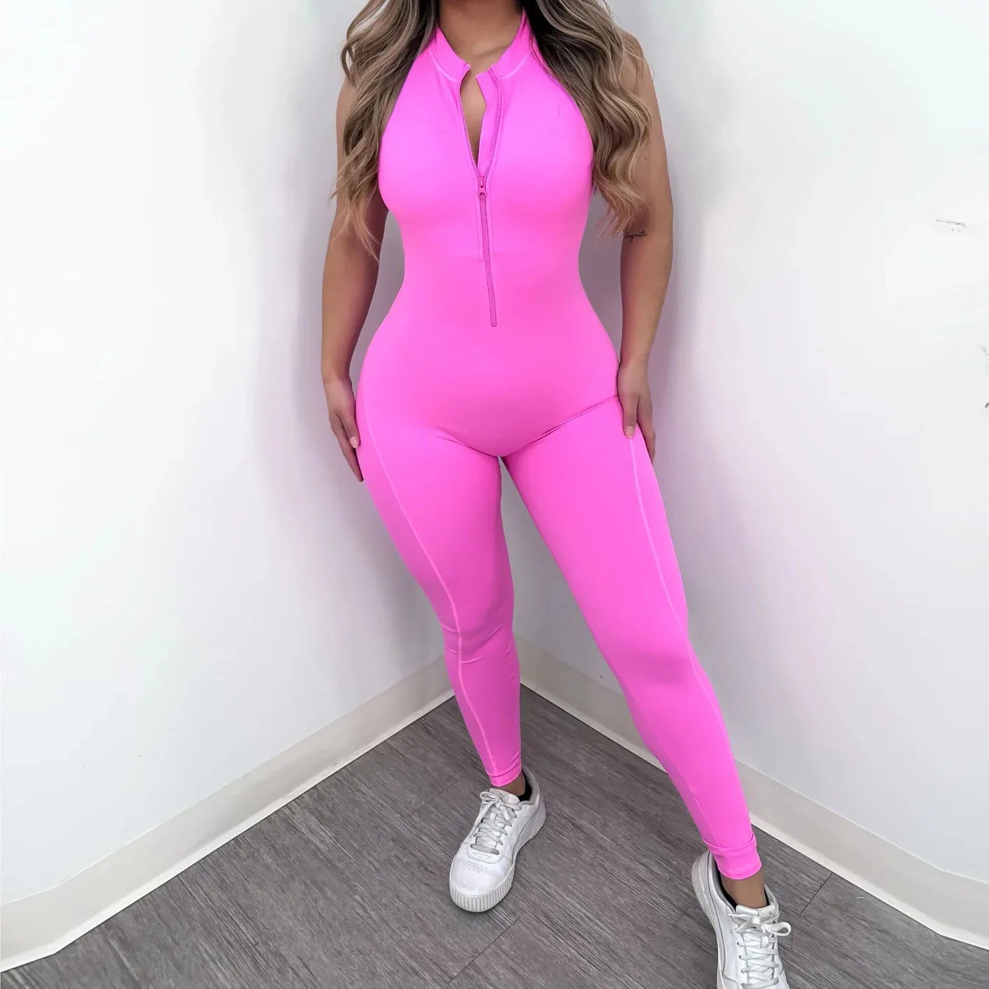 Nervana3  Zipper Padded Yoga Jumpsuit