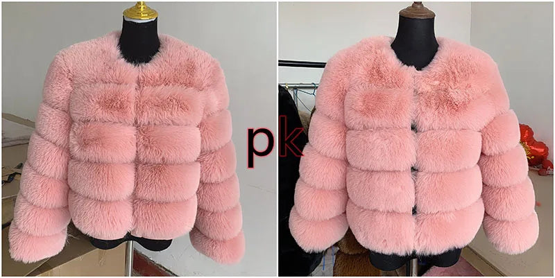 fox fur fluffy jacket