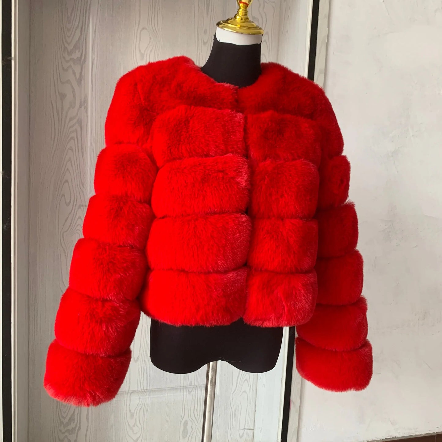 fox fur fluffy jacket