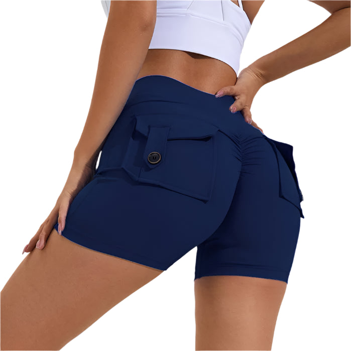 Scrunch Button Yoga Shorts