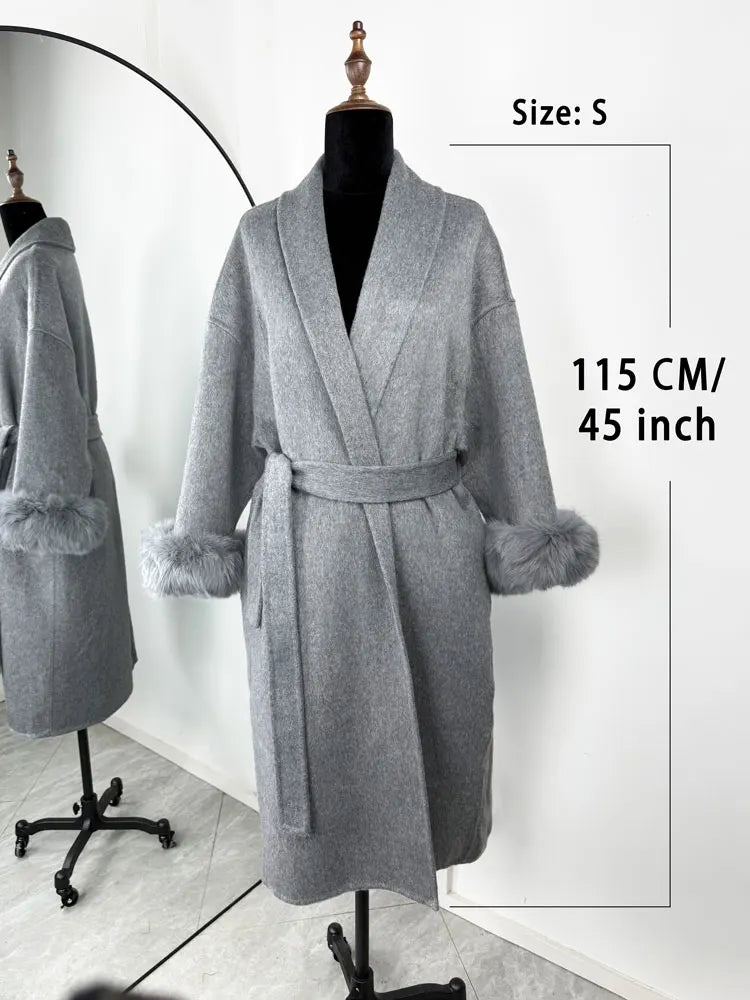 Tossy Fox Fur Wool Overcoat