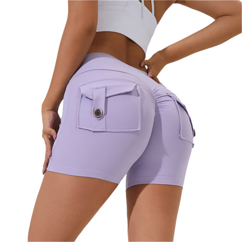 Scrunch Button Yoga Shorts
