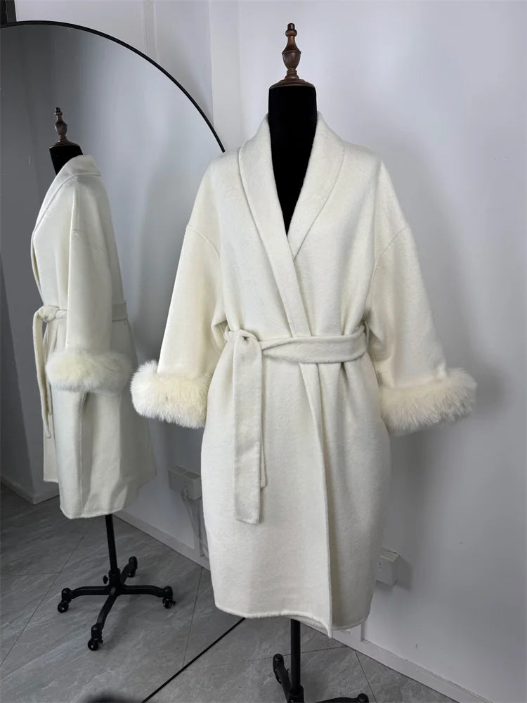 Tossy Fox Fur Wool Overcoat
