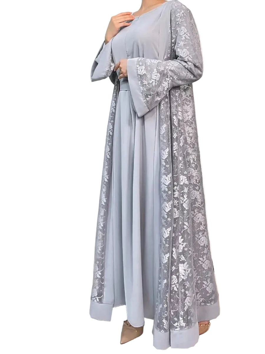 Amara Lace Abaya 2 Piece Set