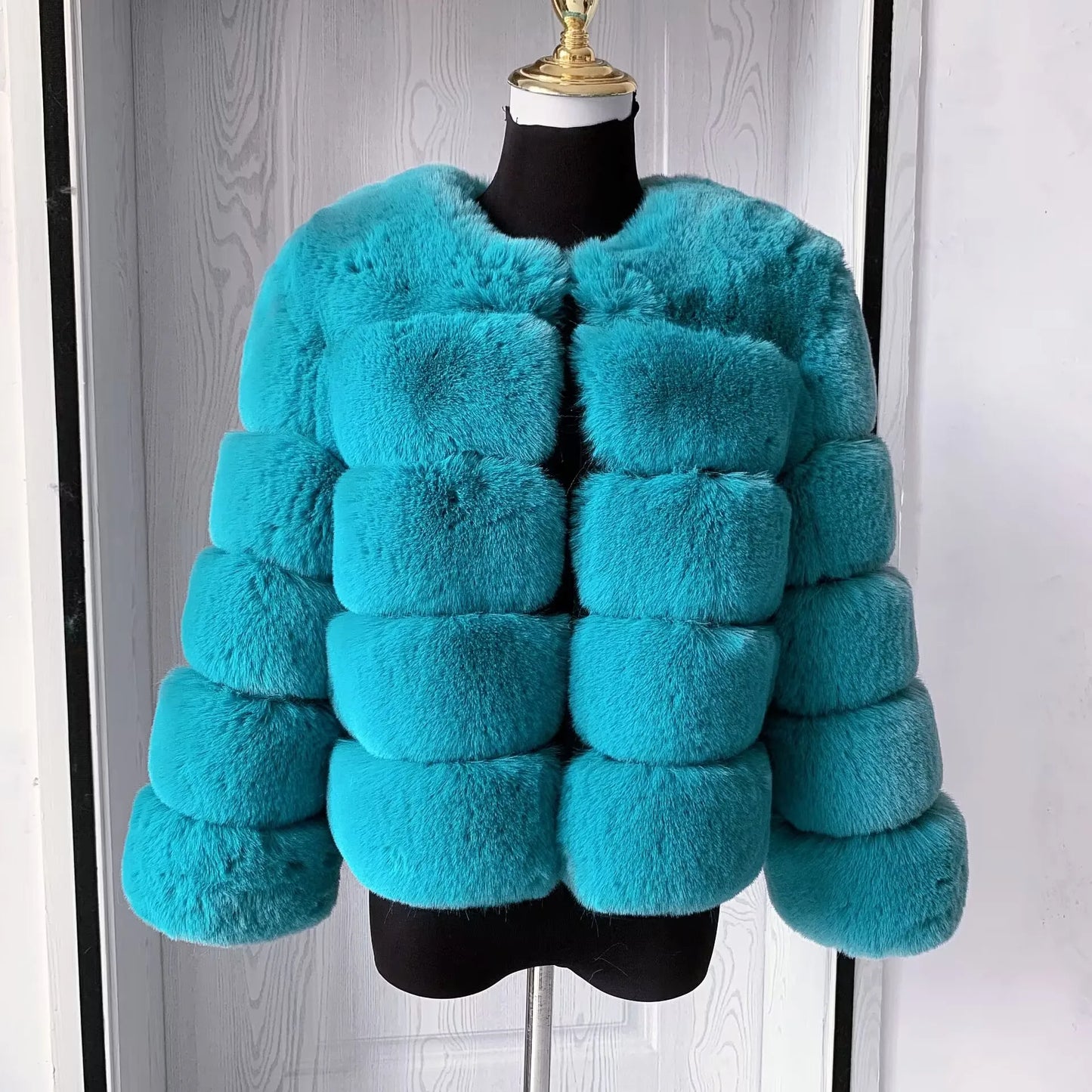 fox fur fluffy jacket