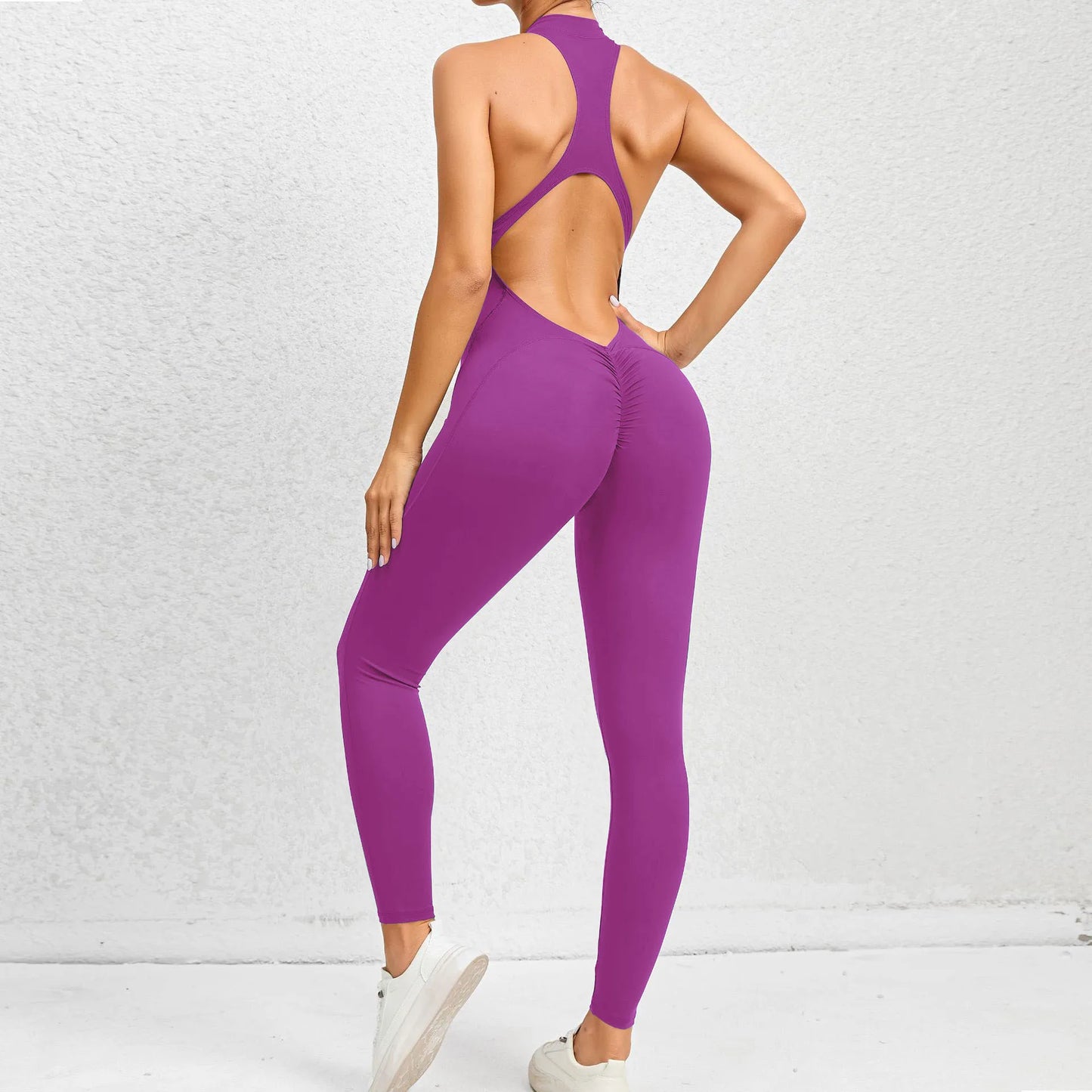 Nervana3  Zipper Padded Yoga Jumpsuit