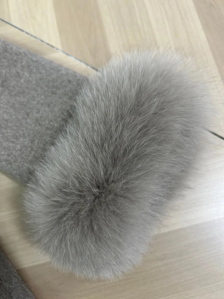 Tossy Fox Fur Wool Overcoat