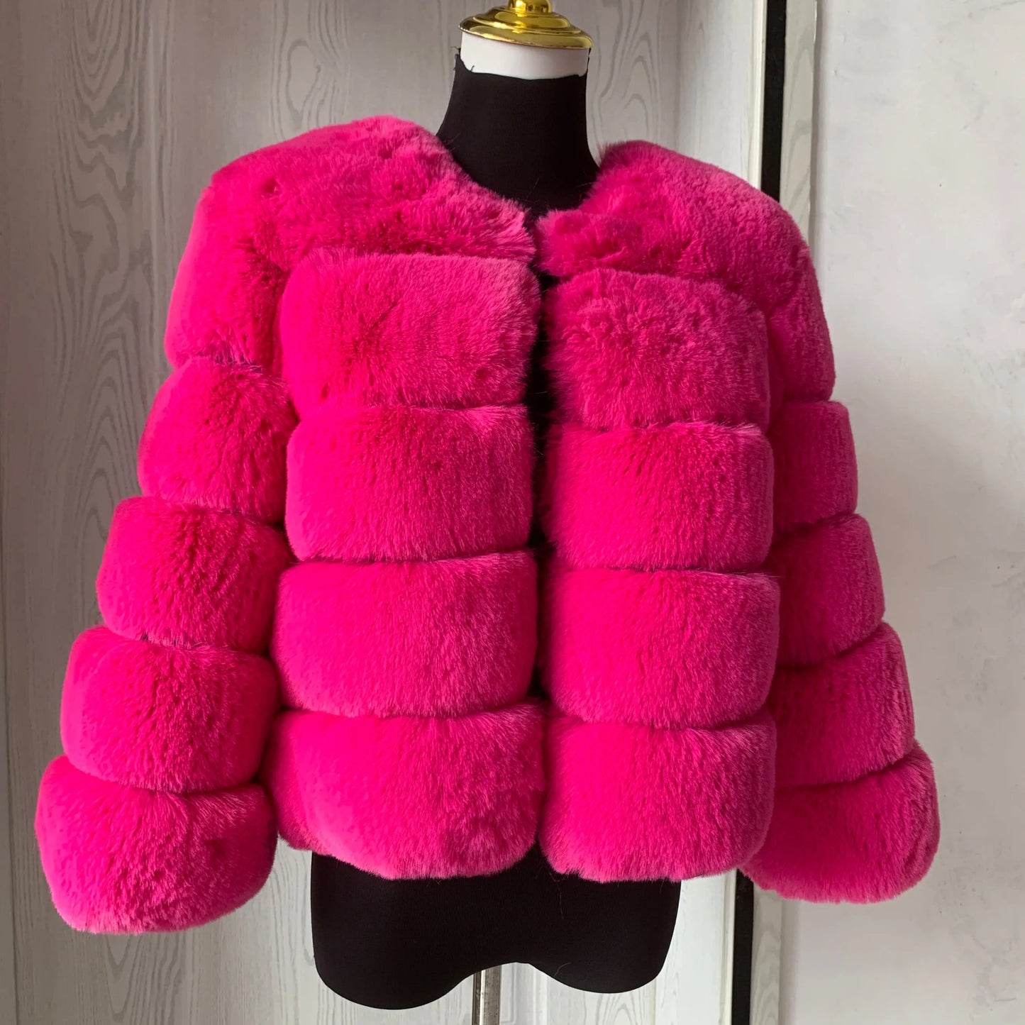 fox fur fluffy jacket