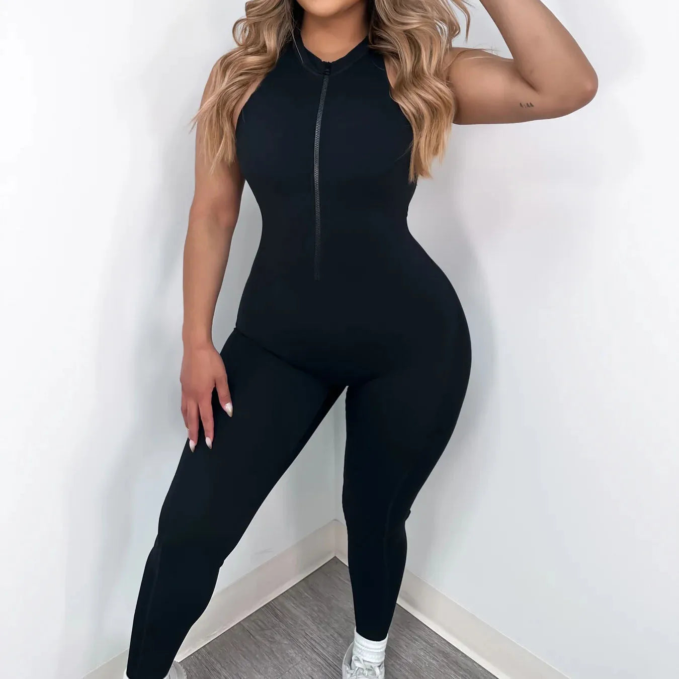 Nervana3  Zipper Padded Yoga Jumpsuit