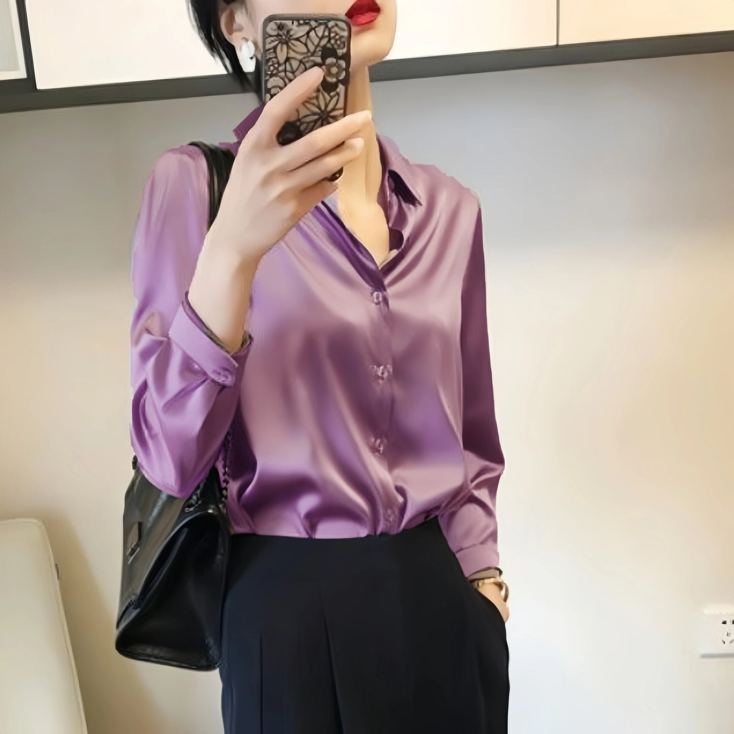 Kawther Satin Finish Shirts And Blouses