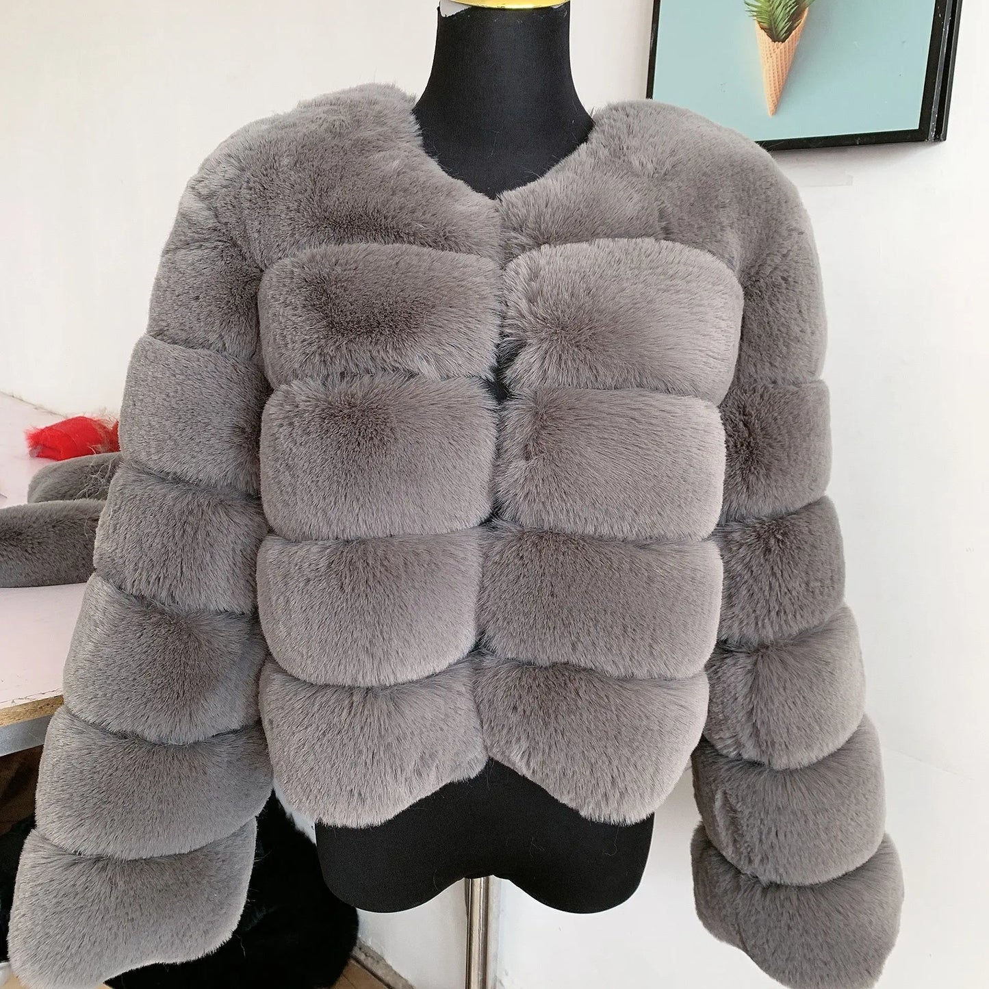 fox fur fluffy jacket