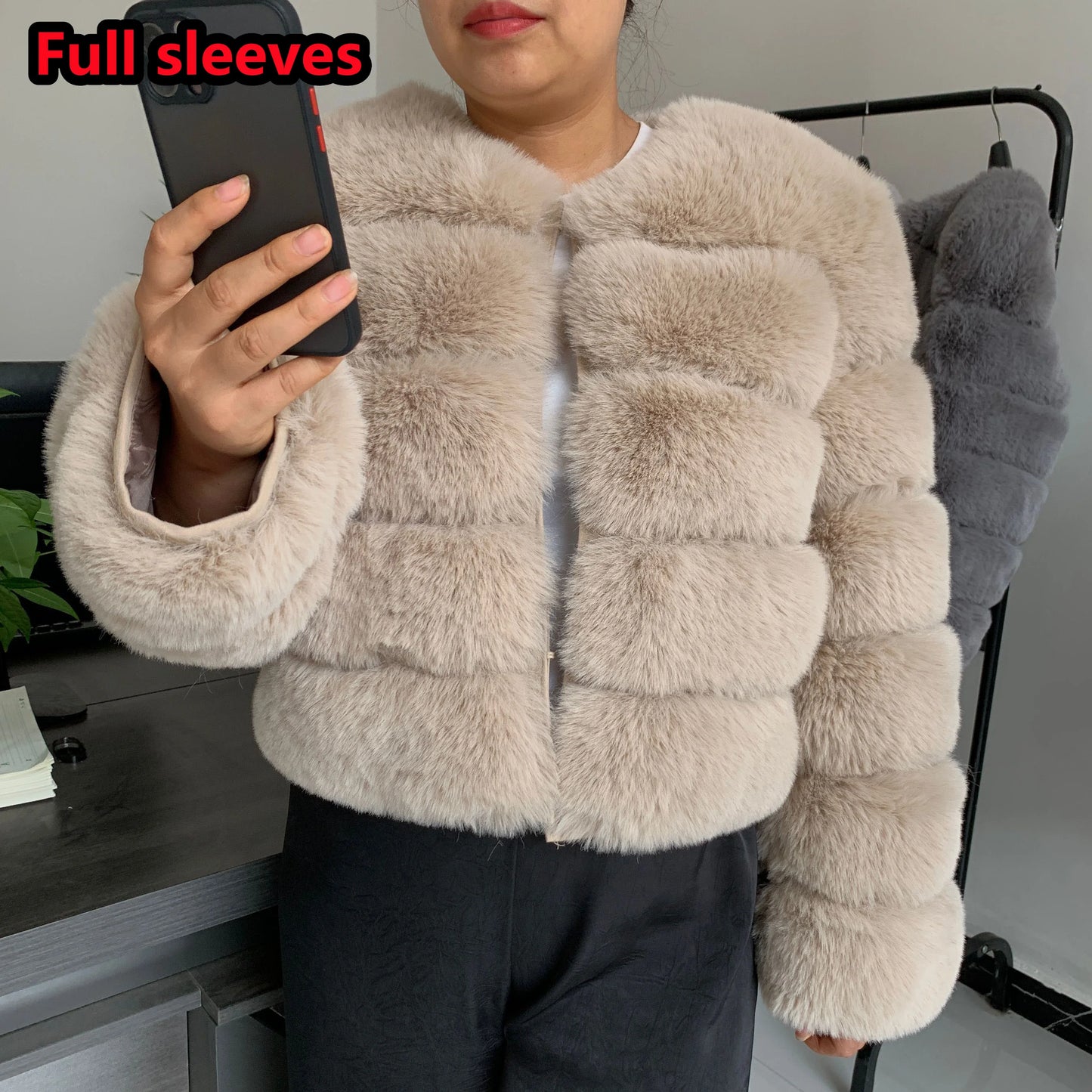 fox fur fluffy jacket