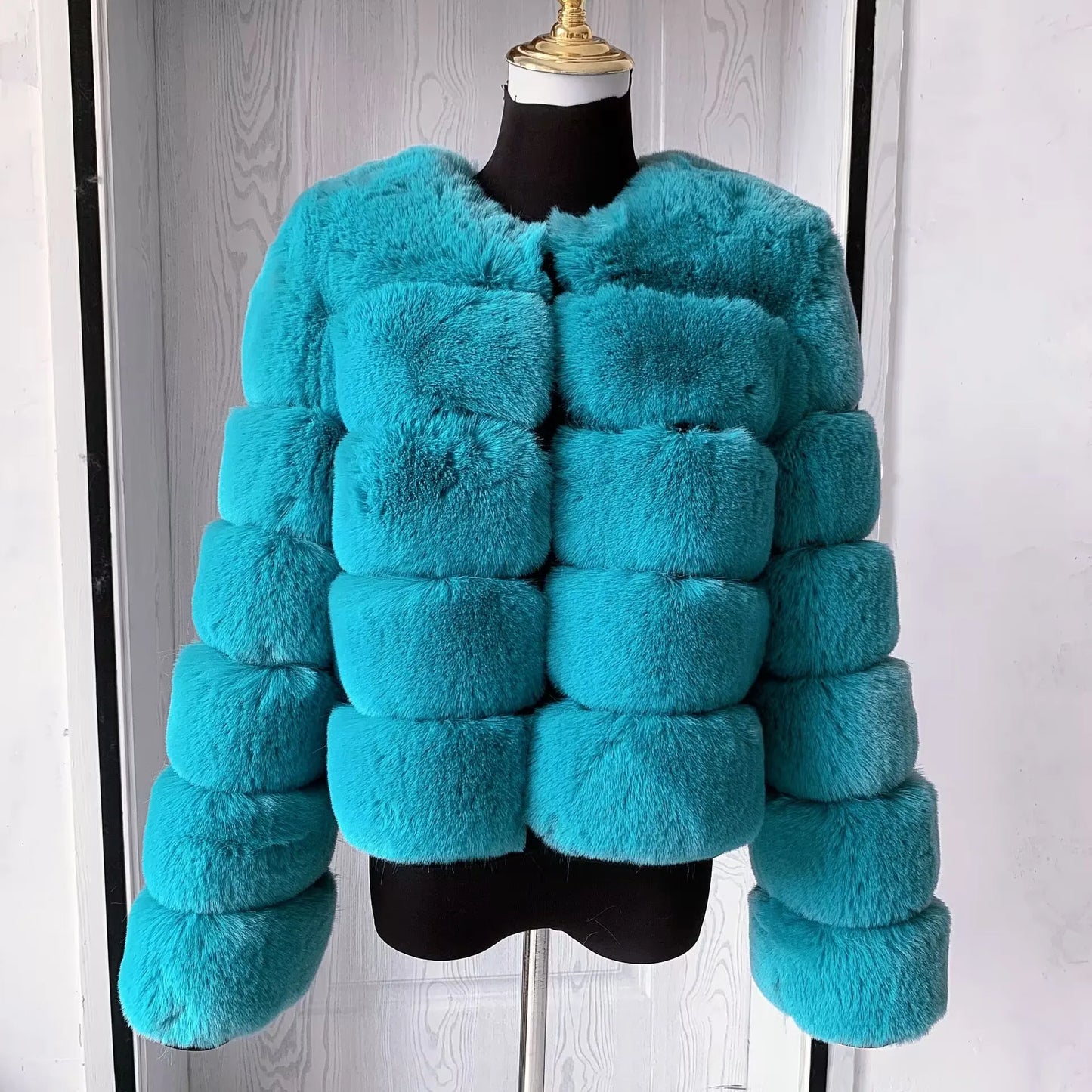 fox fur fluffy jacket