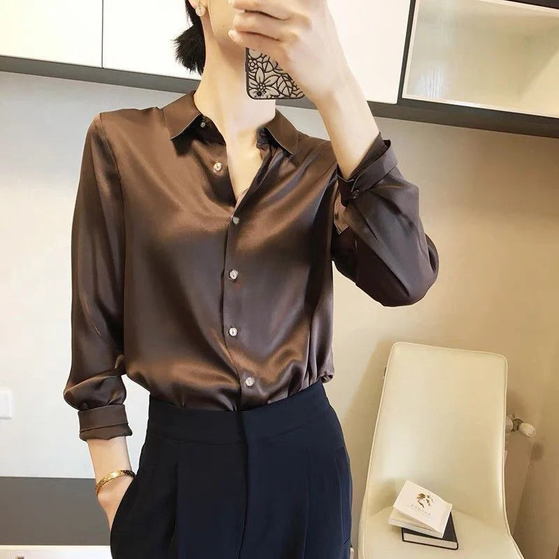 Kawther Satin Finish Shirts And Blouses