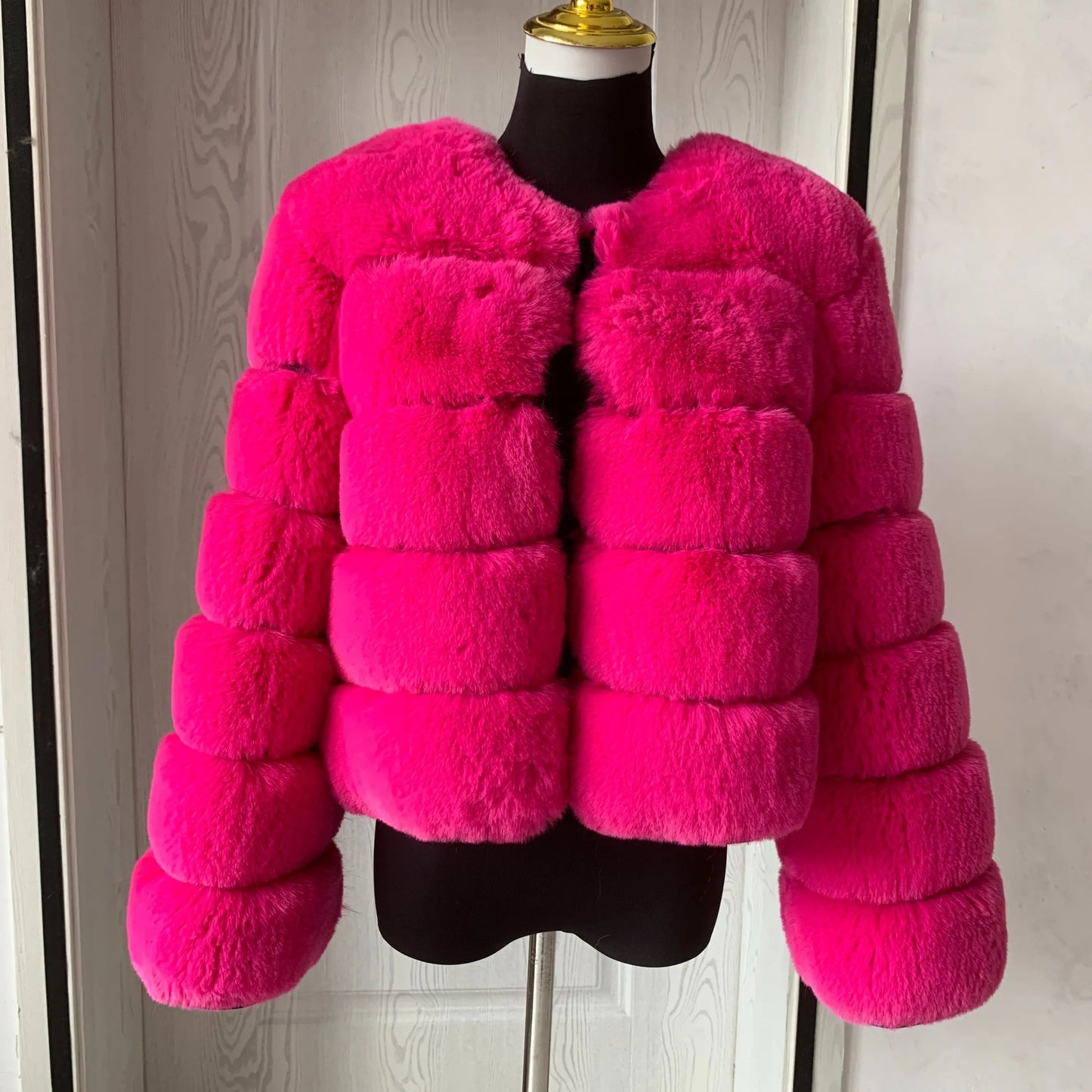 fox fur fluffy jacket