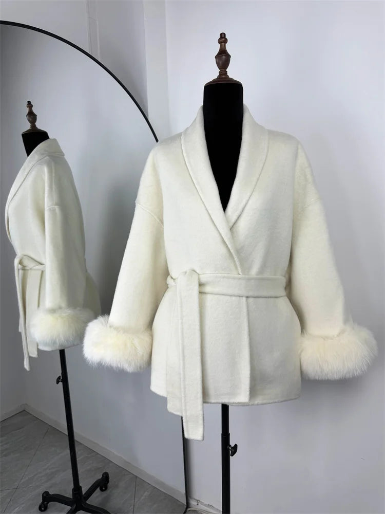 Tossy Fox Fur Wool Overcoat