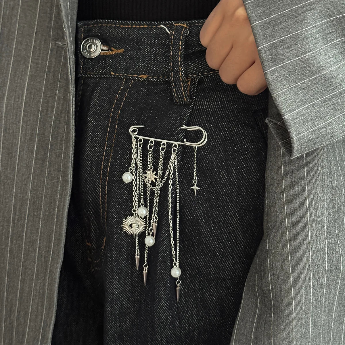 Fashion Evil Eye Pearl Brooch