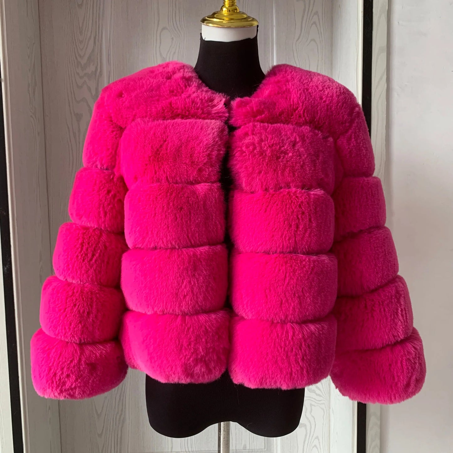 fox fur fluffy jacket