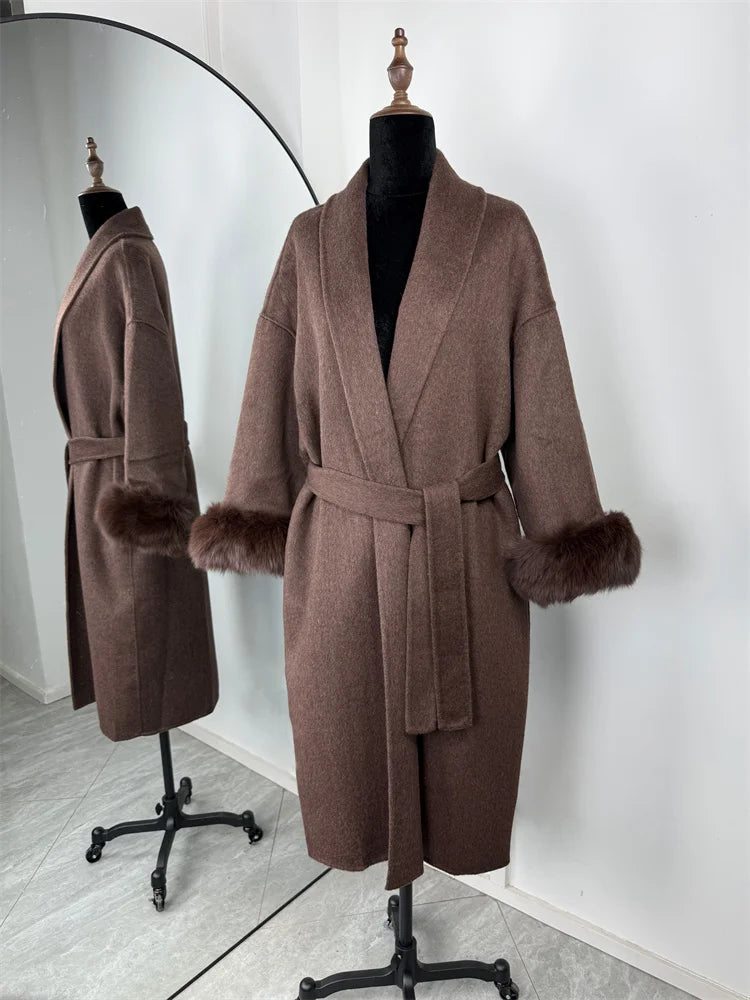 Tossy Fox Fur Wool Overcoat