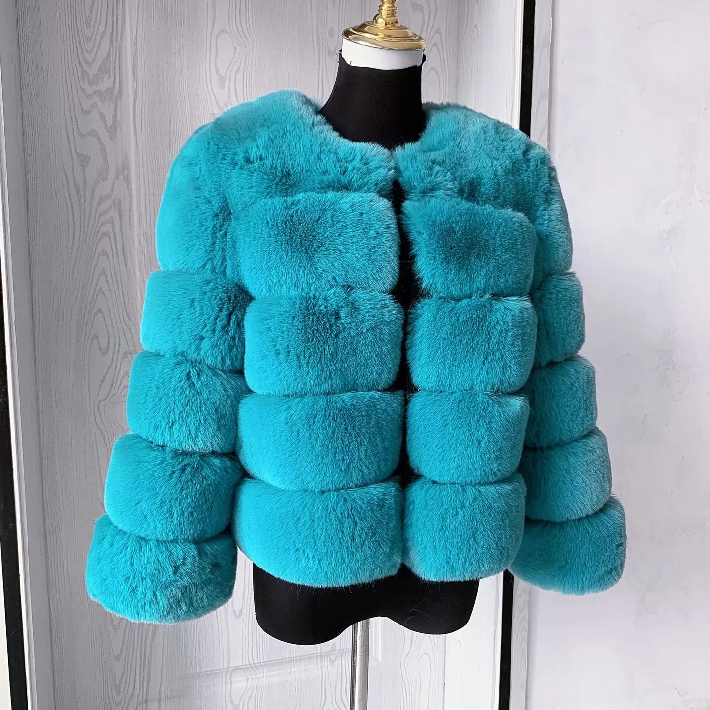 fox fur fluffy jacket
