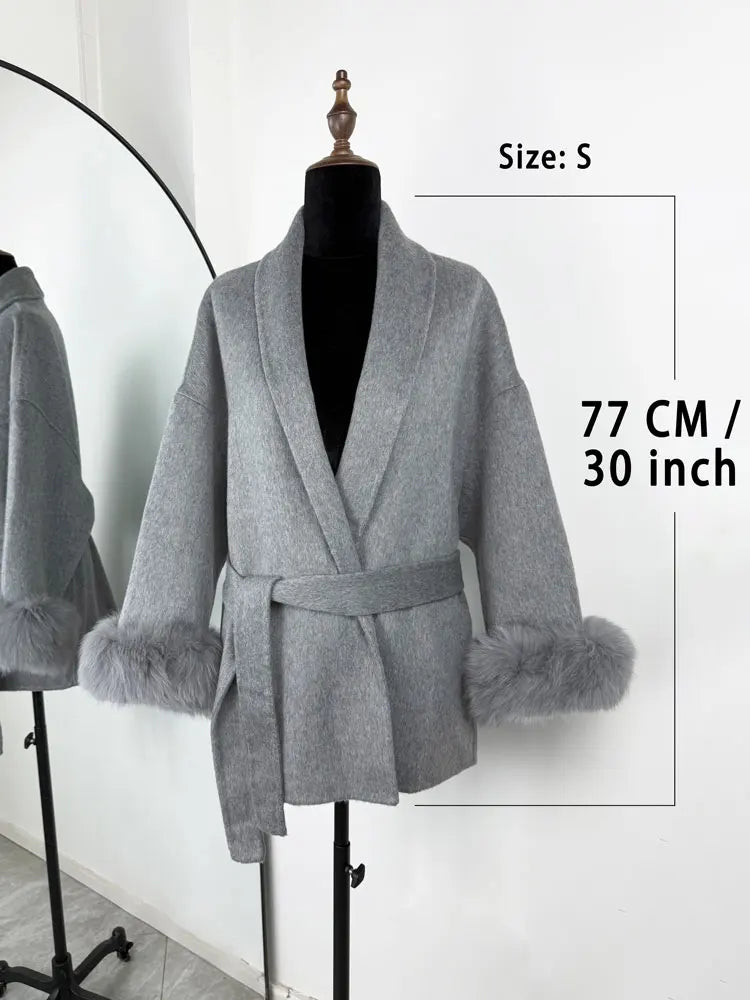 Tossy Fox Fur Wool Overcoat