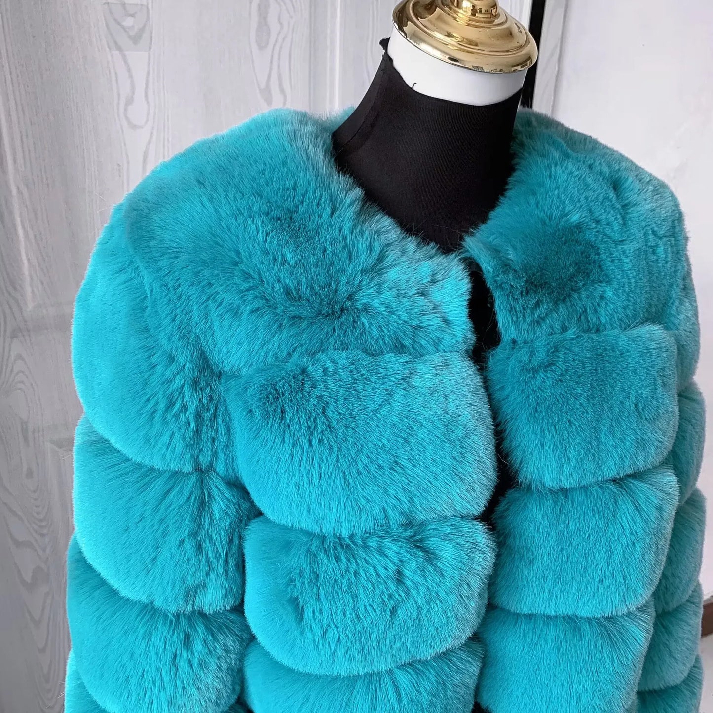 fox fur fluffy jacket