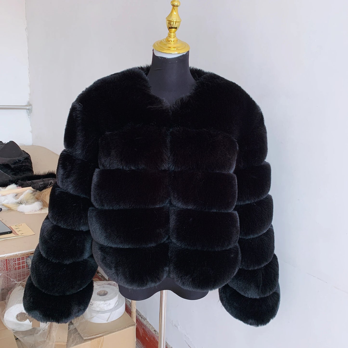 fox fur fluffy jacket