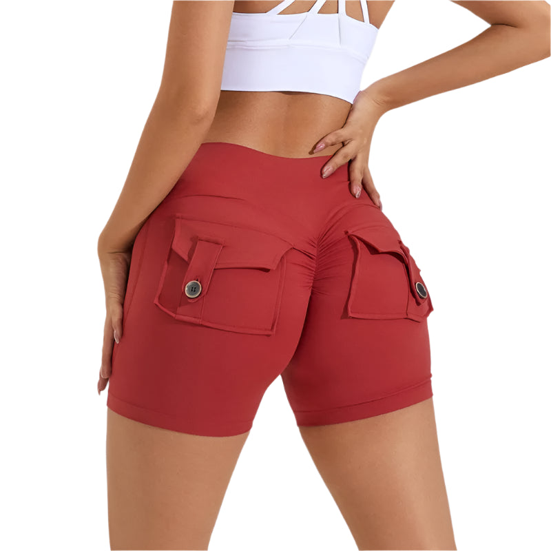 Scrunch Button Yoga Shorts