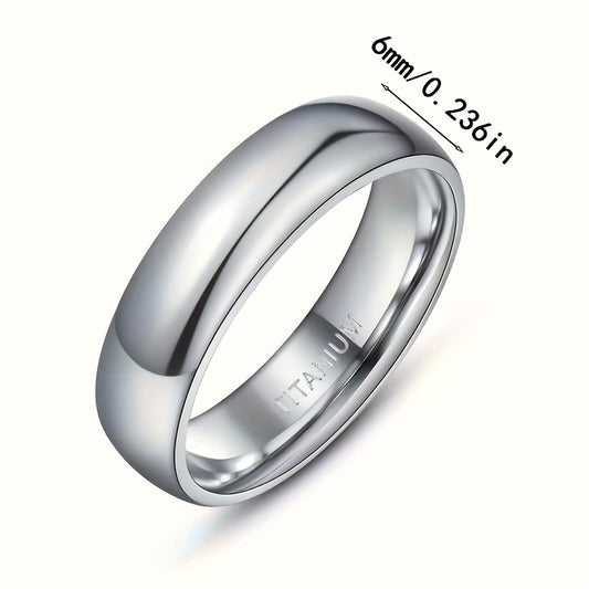 Shiny Titanium Steel 1pc 6mm Ring