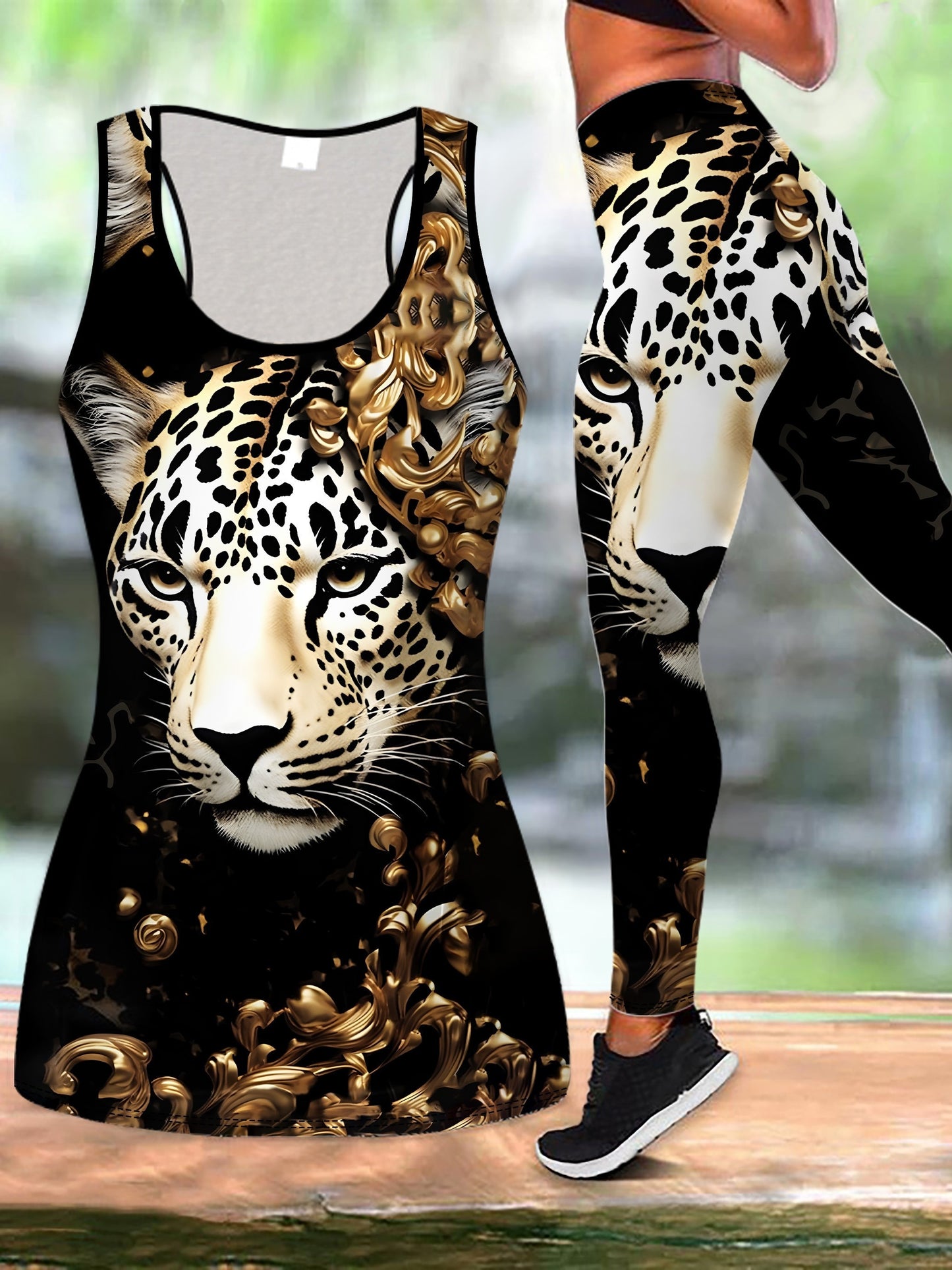 Rhodi6 Leopard Print Fitness Set