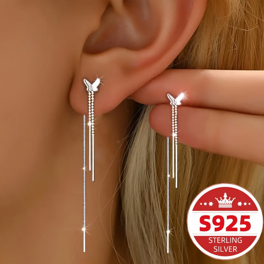 Faten3 butterfly tassel earrings