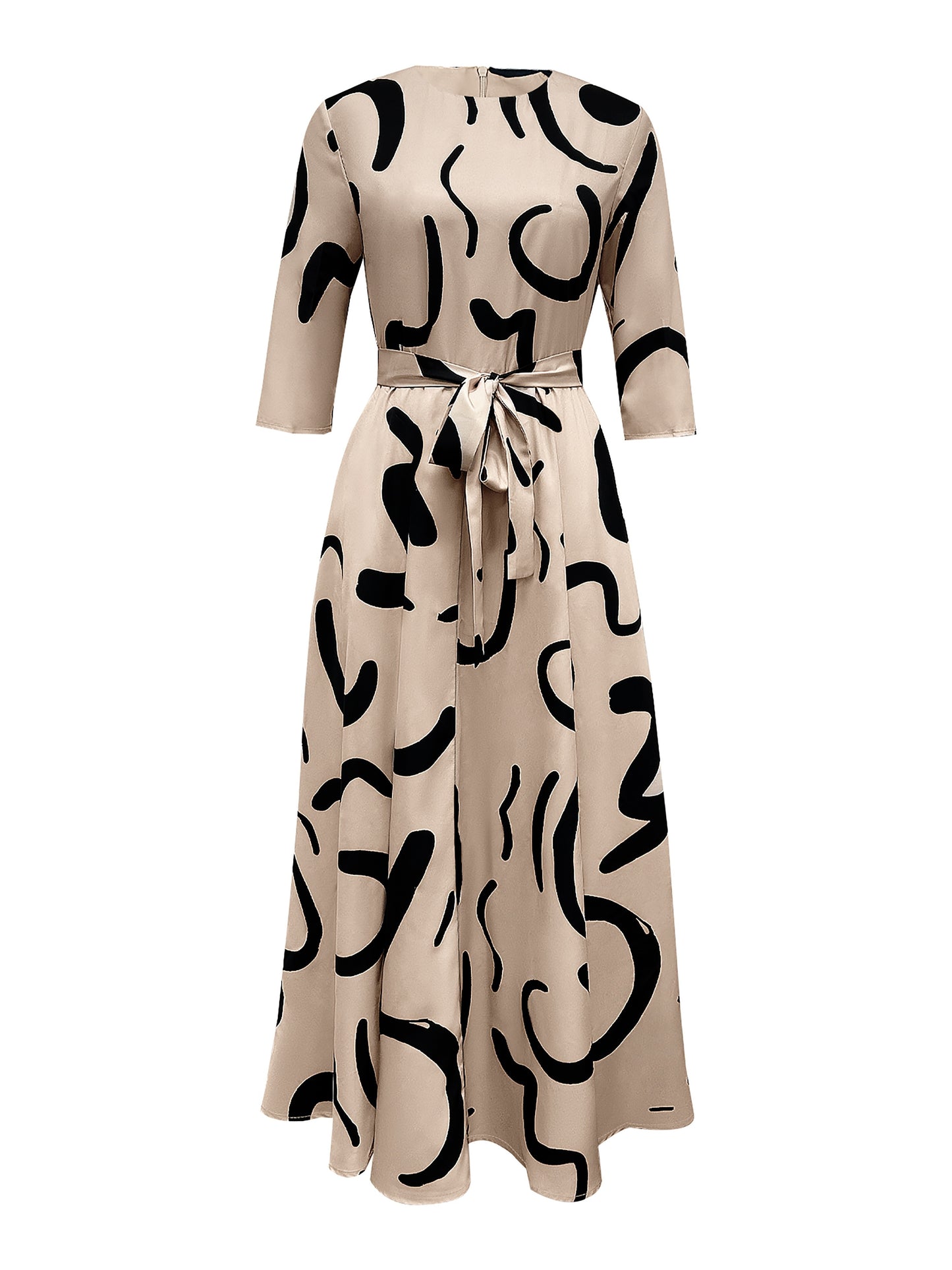 Artemis Crew Neck Belted Dress