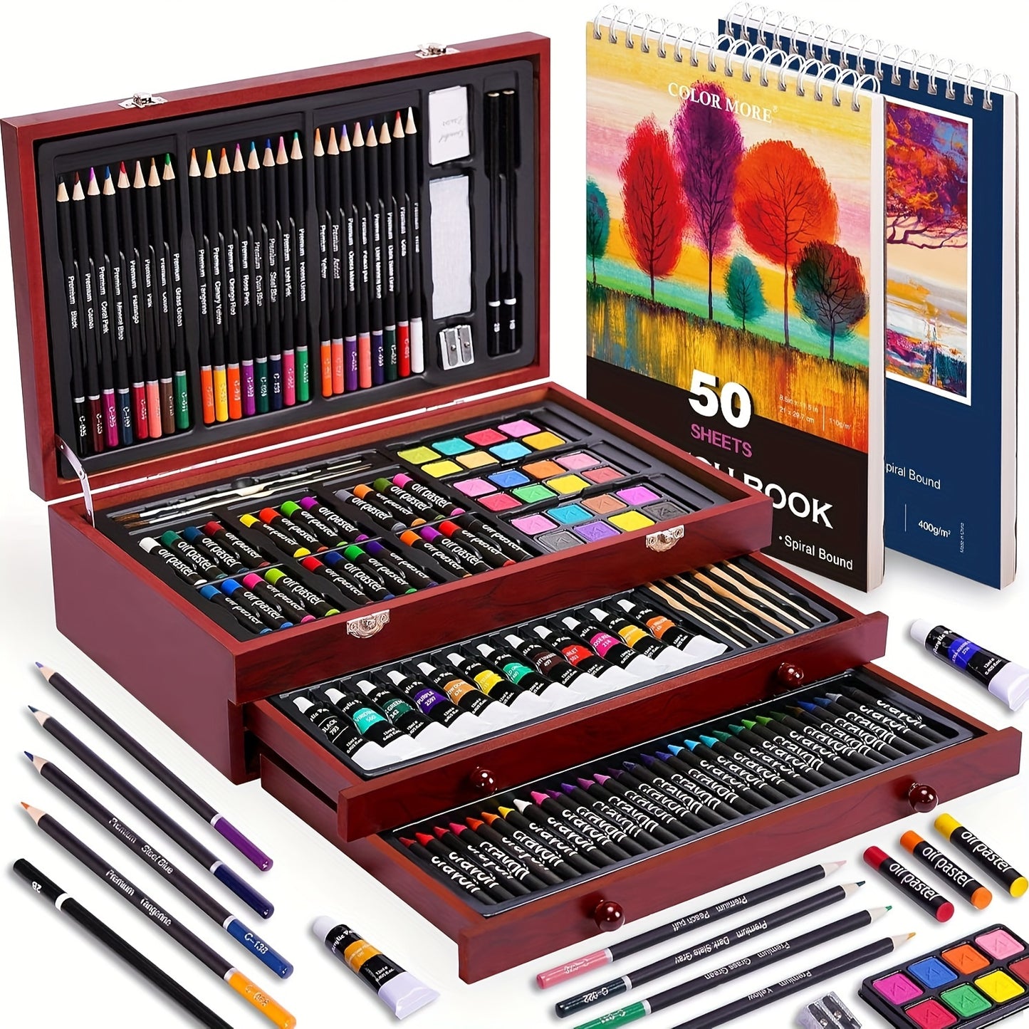 Paradise Colored Pencils Set in Wooden Case