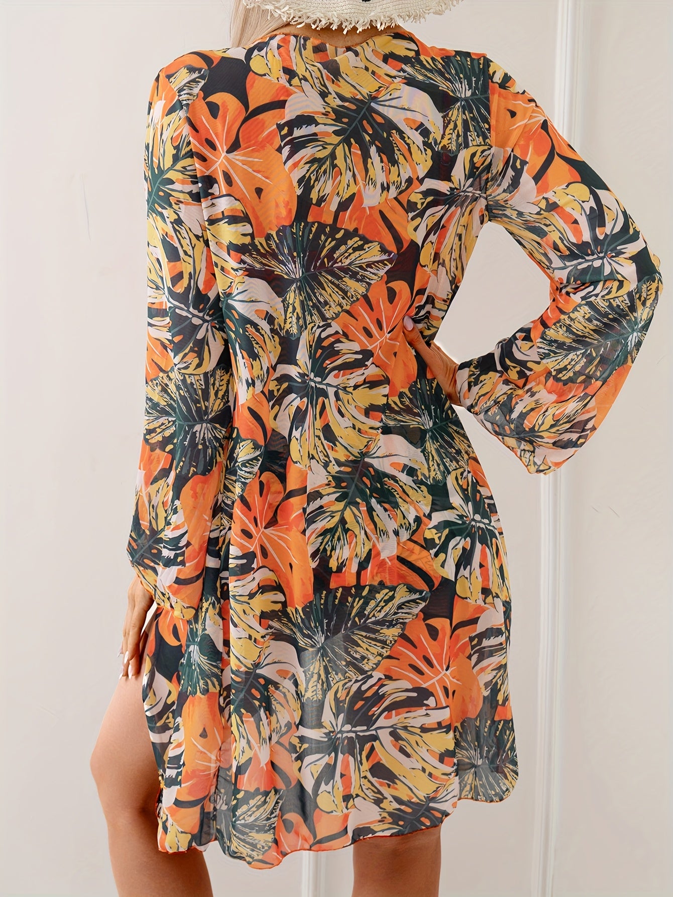 Skylar 3pcs Tropical Print Swimsuit Set